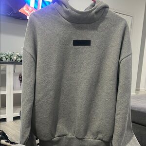 Essentials Gray Crewneck Sweater Soft Cotton Blend